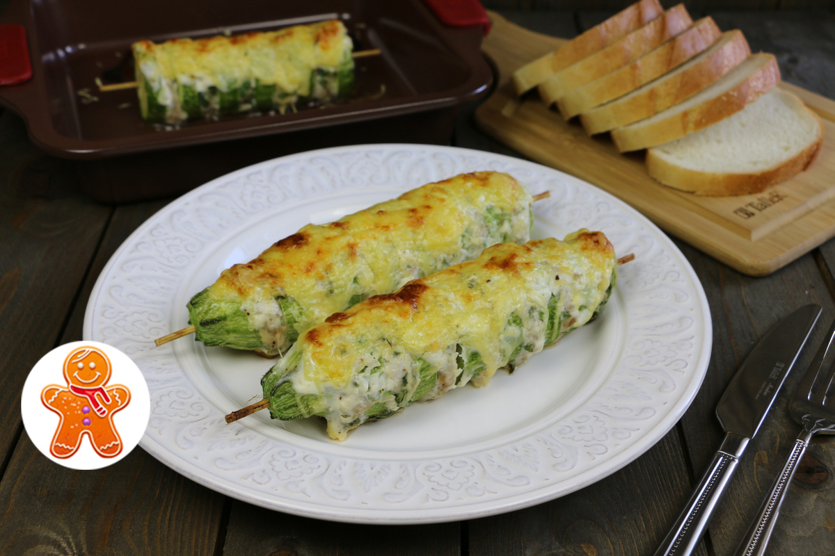 Рецепт аппетитных шашлычков из кабачка и курицы в духовке