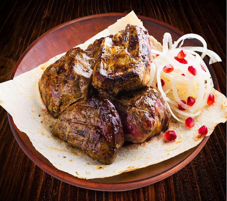 Ароматы осени: печень в сетке на костре