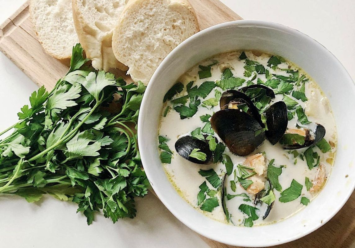 Ирландский чаудер с морепродуктами