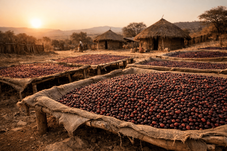 Почему сухая обработка делает эфиопский кофе уникальным