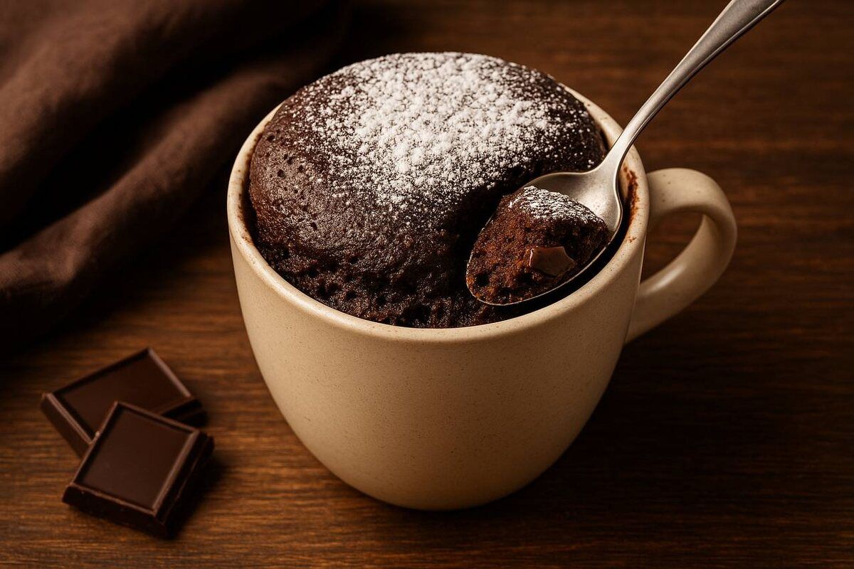 Шоколадный кекс за 5 минут: быстрое решение для сладкоежек