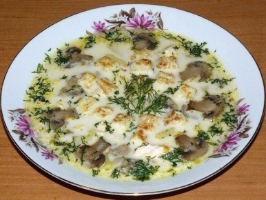 Сырный суп с грибами и курицей: вкусный рецепт на каждый день